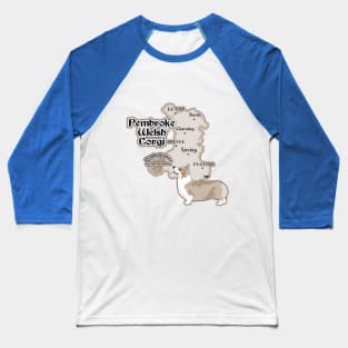 Pembroke Welsh Corgi With Map of Pembrokeshire Baseball T-Shirt